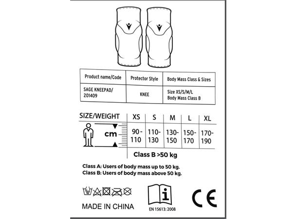 Sage Kneepads BLK M Knebeskytter - Unisex 